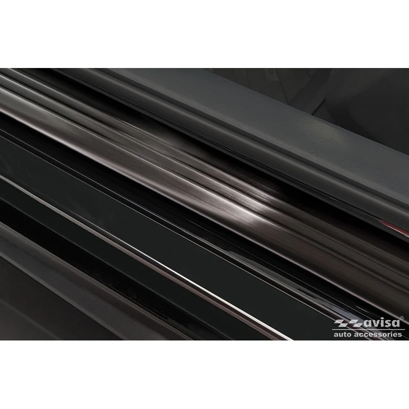 Avisa, Trinbeskyttere, Sort, Rustfritstål, passer til Honda Civic XI 2022- 'Lines' - 4-dele