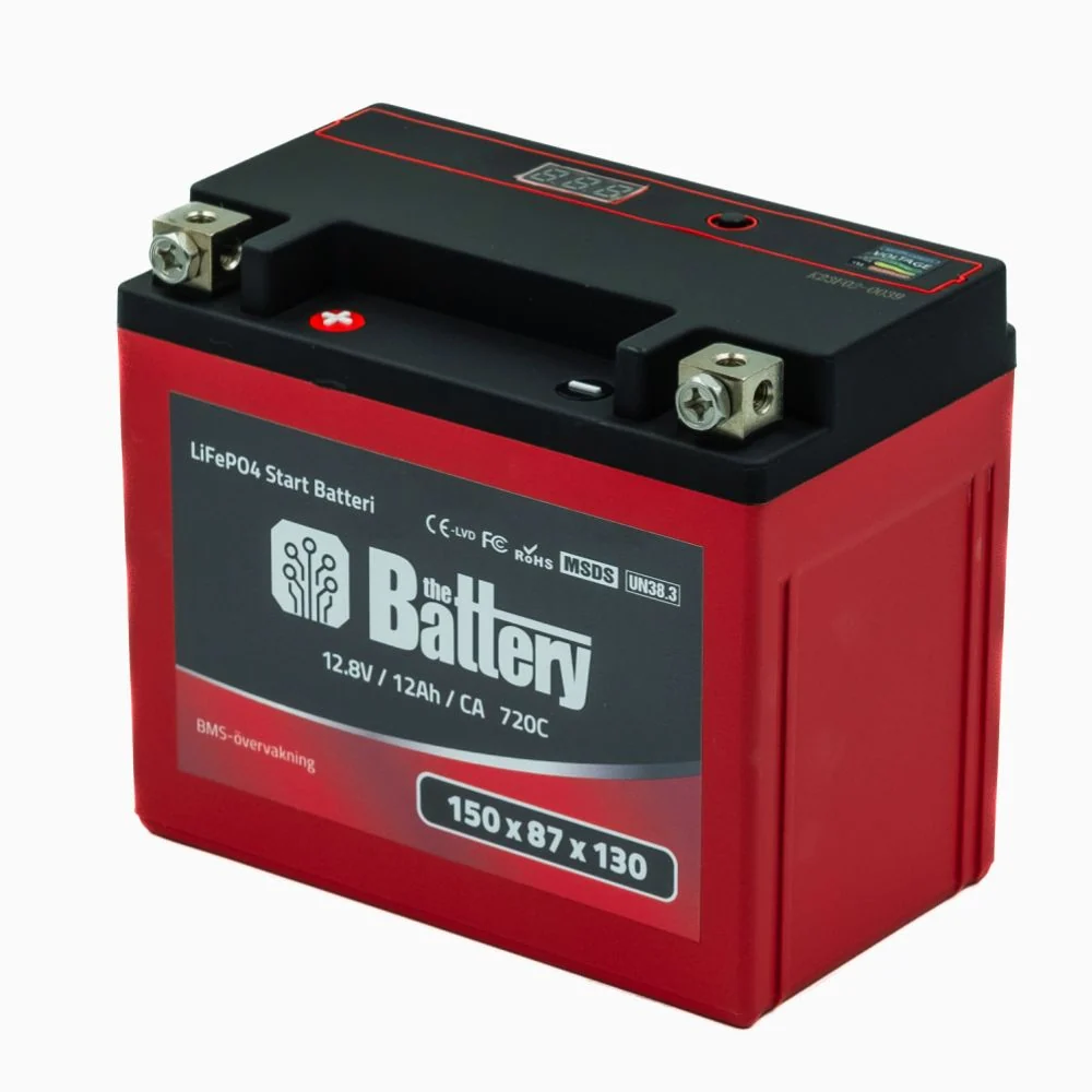 Batteri LiFePO4 lithium motorcykelbatteri 12-BS 12.8V 12Ah (20Ah PBEQ)