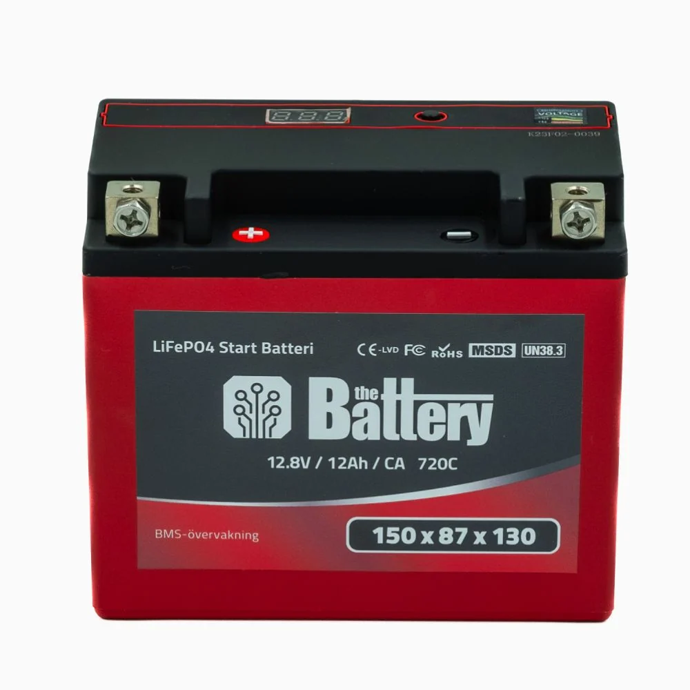 Batteri LiFePO4 lithium motorcykelbatteri 12-BS 12.8V 12Ah (20Ah PBEQ)