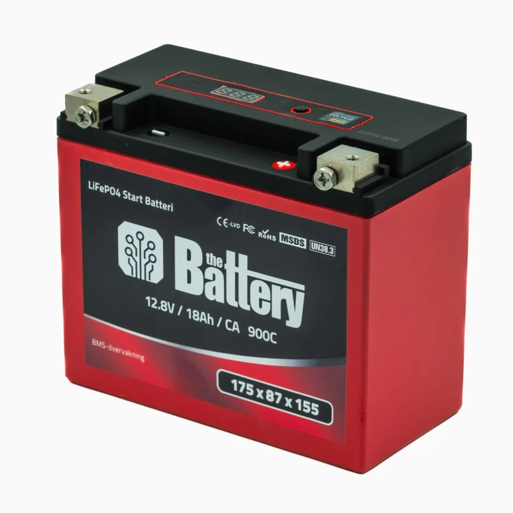 Batteri LiFePO4 litium motorcykelbatteri 20L 12,8V 18Ah (30Ah PBEQ)