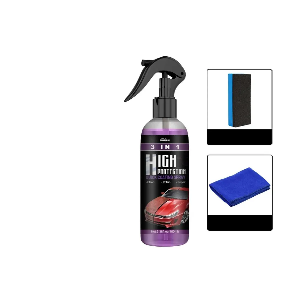 Bilbeskyttelsesspray 3-i-1: Lak, Glas & Plastpleje