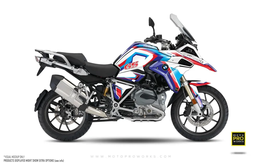 BMW R 1200 / 1250 GS DEKOR - "Voyager" (Hvid/Blå)