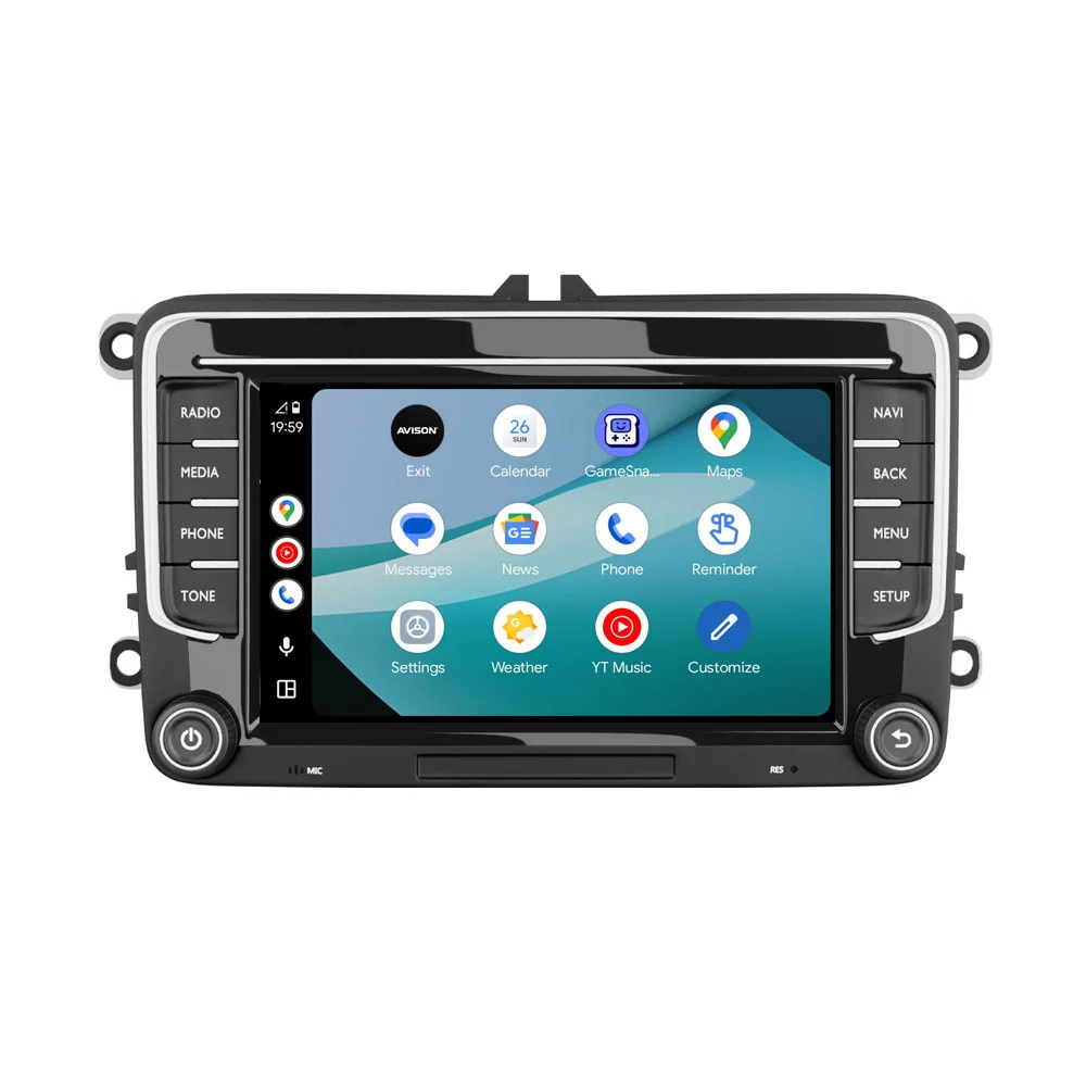 CarPlay & Android Navigation til VW Seat & Skoda 7" | 64 GB | DAB | 8 CORE