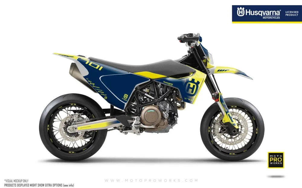 Husqvarna 701 DEKOR - "Ghost" (Gul/Blå)
