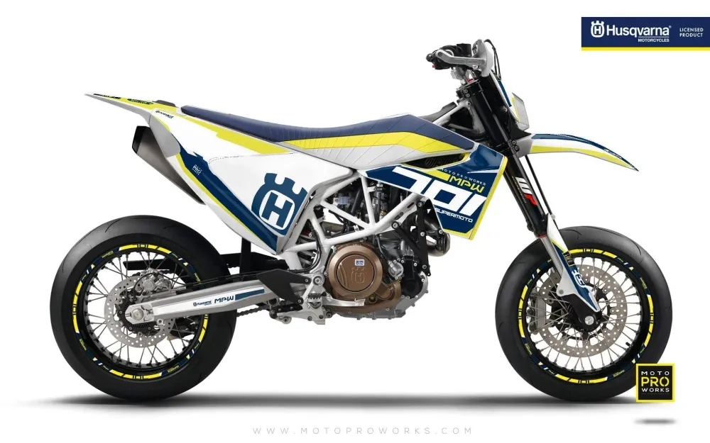 Husqvarna 701 DEKOR - "SEVENOHONE" (Blå/hvid)
