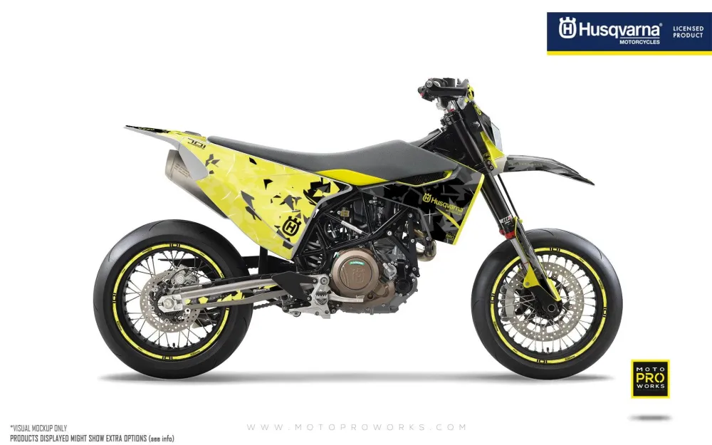 Husqvarna 701 Enduro Dekor - "Flake" (Gul/Sort)