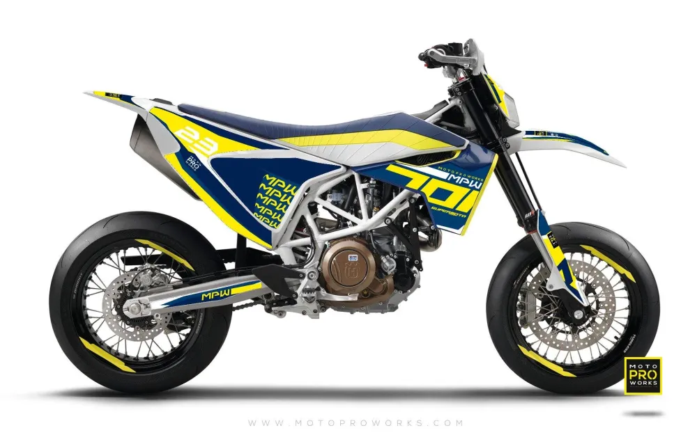 Husqvarna 701 Enduro Dekor - "SEVENOH" (Blå/Gul)