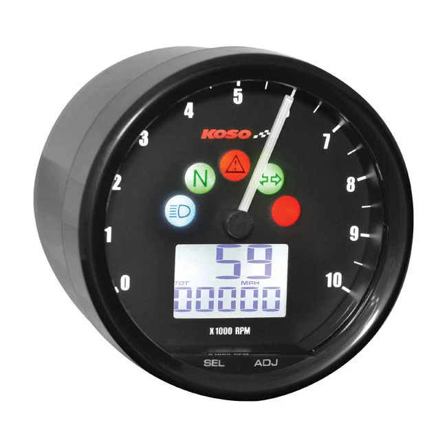 Koso D64 Speedometer med omdrejningstæller Universal