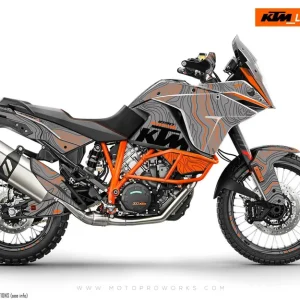 KTM 1050 Adventure DEKOR - "TOPOGRAPHY" (Grå/Orange)