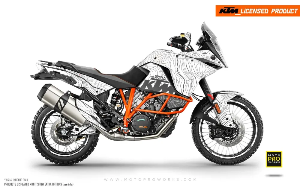 KTM 1050 Adventure DEKOR - "TOPOGRAPHY" (Hvid)