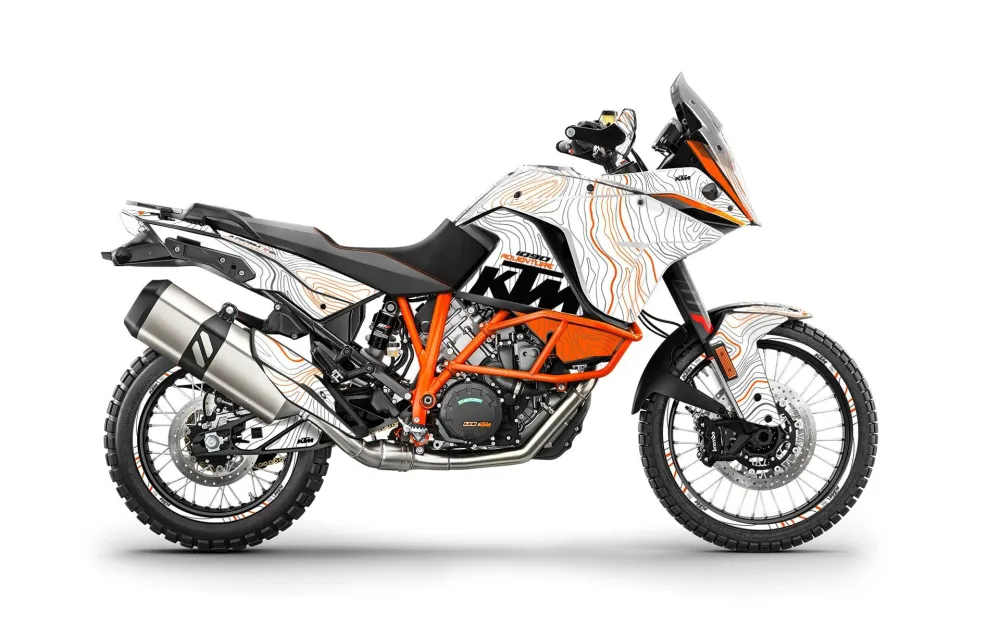 KTM 1090 Adventure DEKOR - "TOPOGRAPHY" (Hvid/Orange)