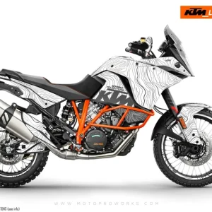KTM 1190 Adventure DEKOR - "TOPOGRAPHY" (Hvid)