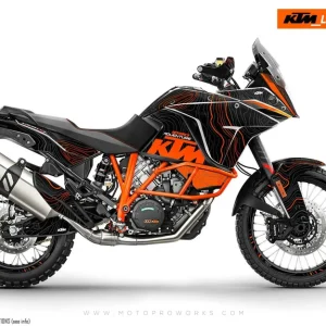 KTM 1190 Adventure DEKOR - "TOPOGRAPHY" (Sort/Orange)