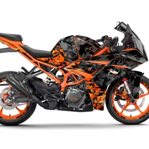 KTM RC 125/200/250/390 DEKOR - "Flake" (Sort/Orange)