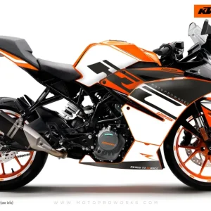 KTM RC 125/200/250/390 DEKOR - "Torque" (Hvid/Sort/Orange)