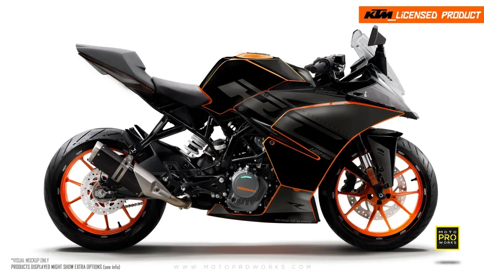 KTM RC 125/200/250/390 DEKOR - "Torque" (Sort)