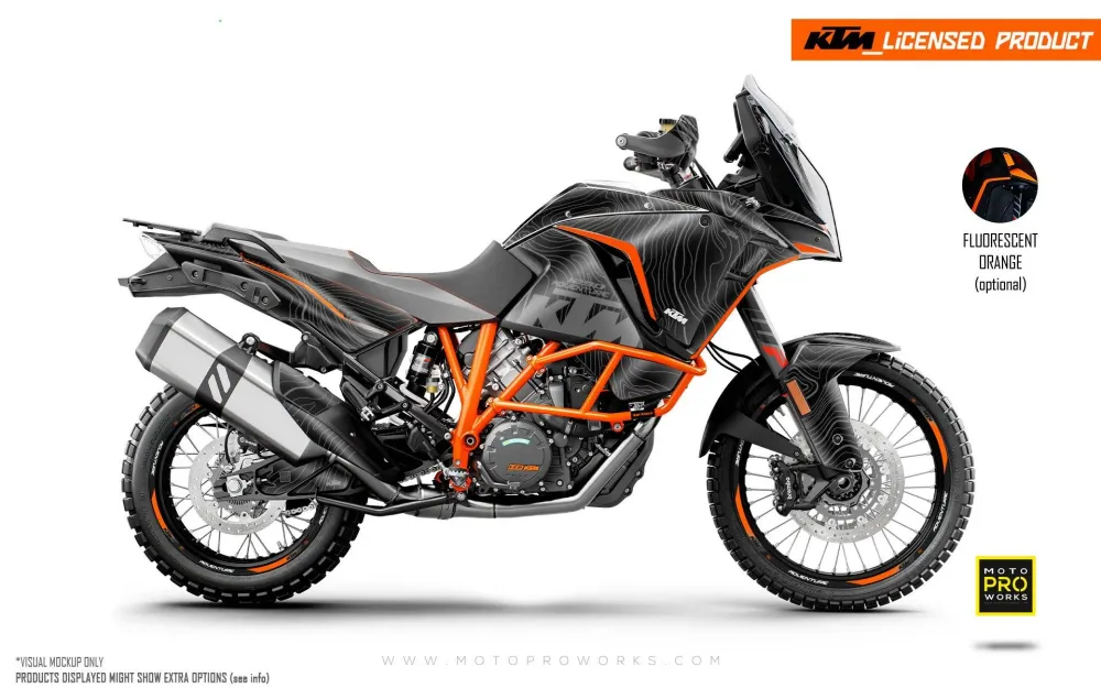 KTM 1290 Super Adventure DEKOR - "Topography" (Sort)