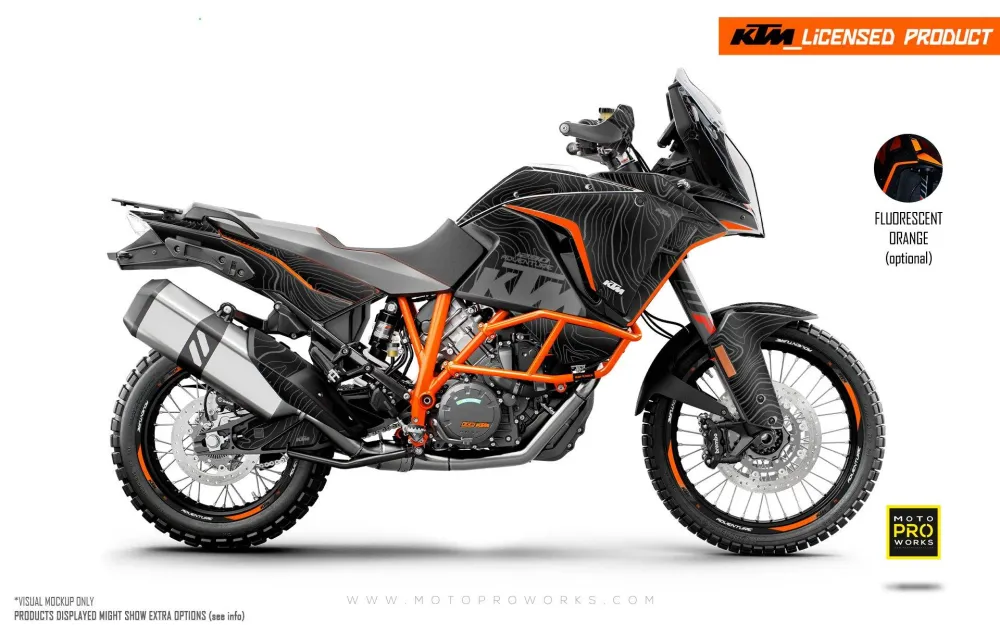 KTM 1290 Super Adventure DEKOR - "Topography" (Sort)