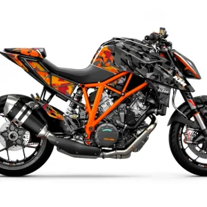 KTM 1290 Super Duke R 2014-2019 DEKOR - "Flake" (Sort/Orange)