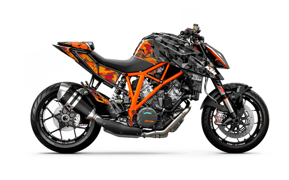 KTM 1290 Super Duke R 2014-2019 DEKOR - "Flake" (Sort/Orange)