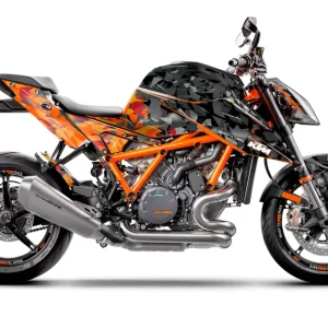 KTM 1290 Super Duke R 2020 - 2023 DEKOR - "Flake" (Sort/Orange)