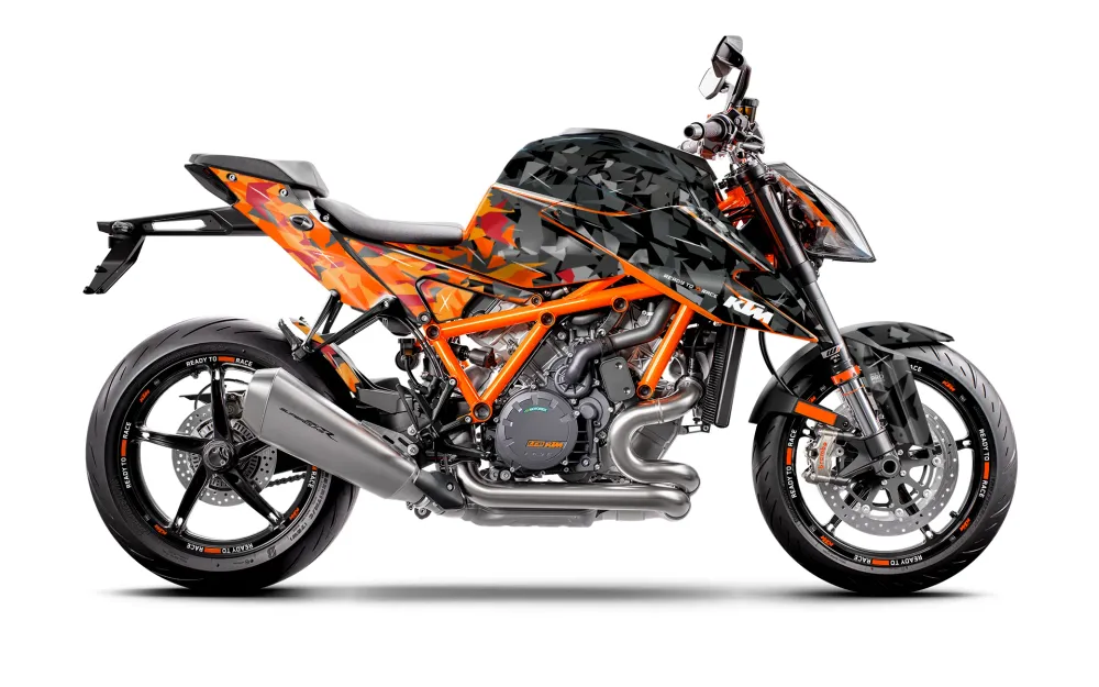 KTM 1290 Super Duke R 2020 - 2023 DEKOR - "Flake" (Sort/Orange)