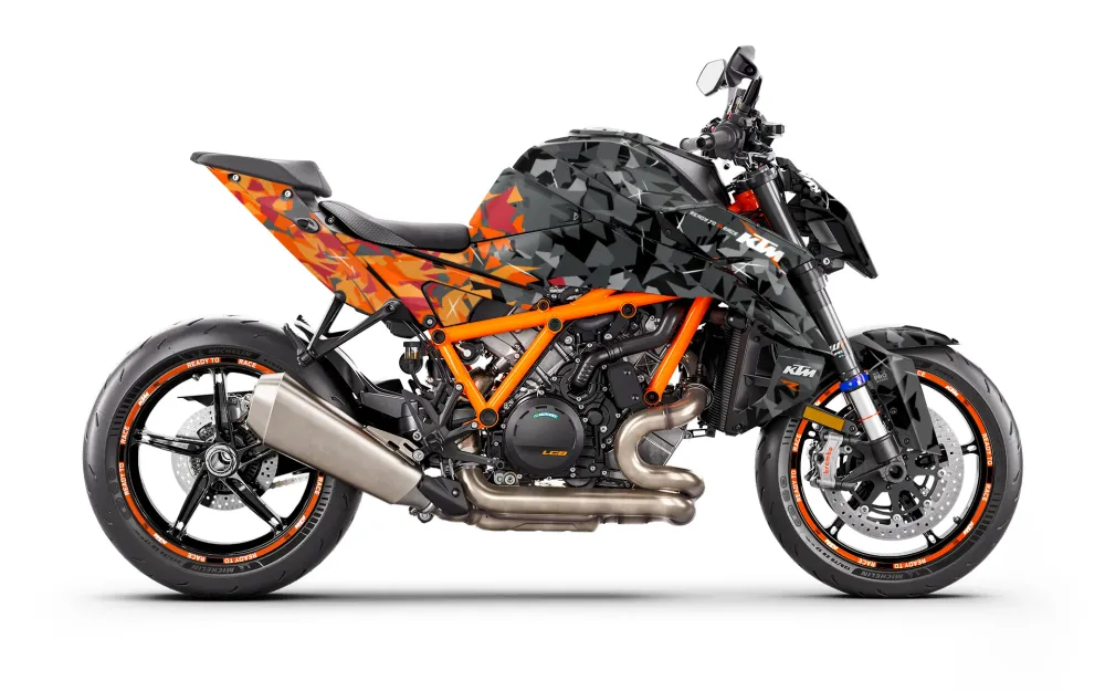 KTM 1390 Super Duke R/Evo DEKOR - "Flake" (Sort/Orange)