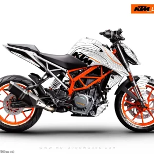 KTM 200 Duke DEKOR - "Topography" (Hvid/Orange)