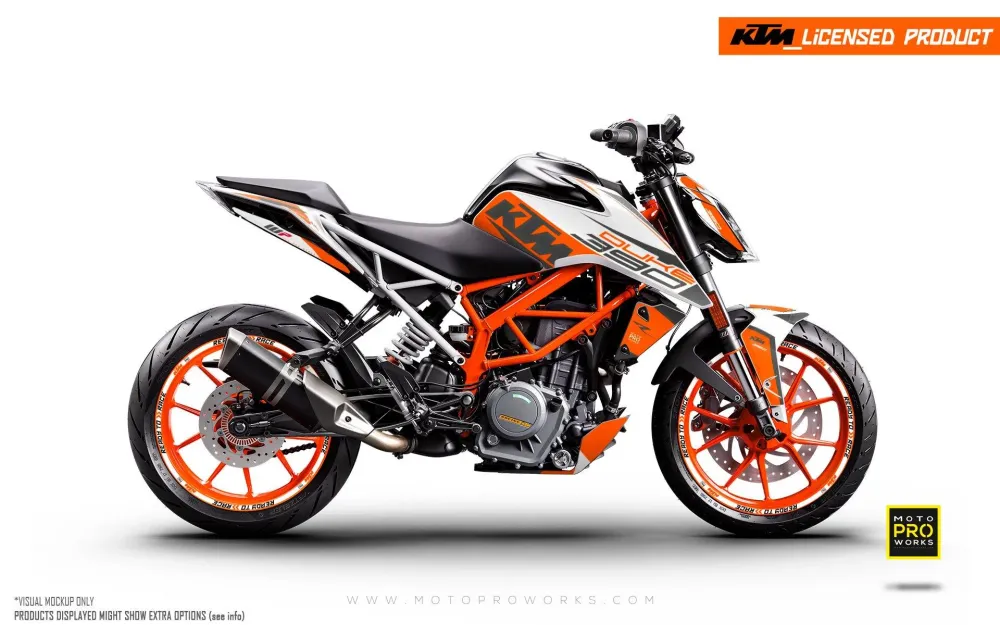 KTM 200 Duke DEKOR - "Torque" (Hvid/Orange)