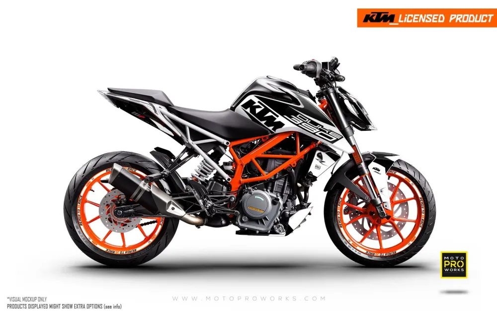 KTM 200 Duke DEKOR - "Torque" (Hvid/Sort)