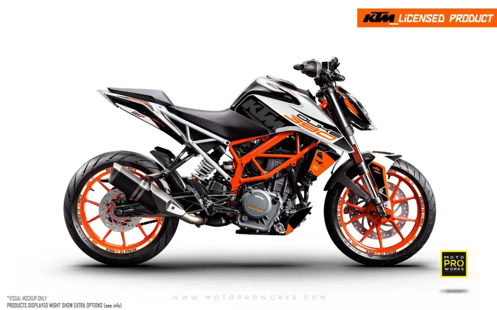 KTM 200 Duke DEKOR - "Torque" (Hvid/Sort/Orange)