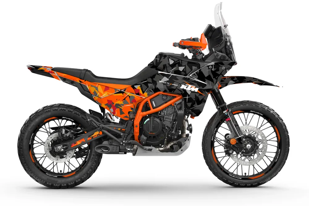 KTM 390 Adventure R / X DEKOR - "Flake" (Sort/Orange)