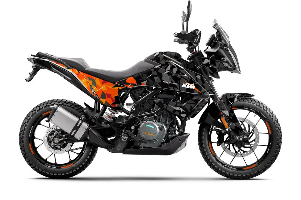 KTM 390 Adventure DEKOR - "Flake" (Sort/Orange)