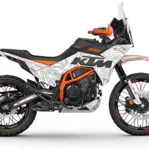 KTM 390 Adventure R / X DEKOR - "Topography" (Hvid/Orange)