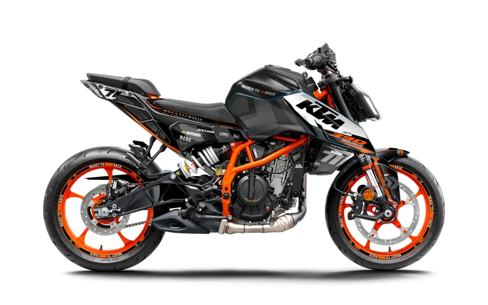 KTM 390 Duke 2024-2025 DEKOR - "Rasorblade" (Sort/Orange)