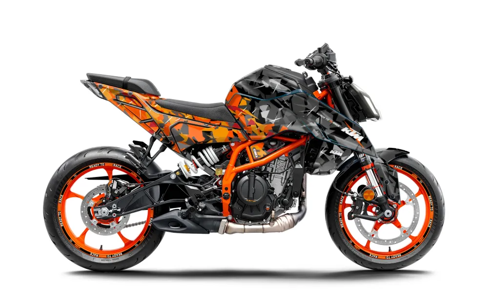 KTM 390 Duke DEKOR - "Flake" (Sort/Orange)