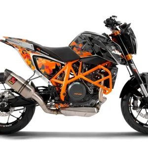 KTM 690 Duke DEKOR - "Flake" (Sort/Orange)