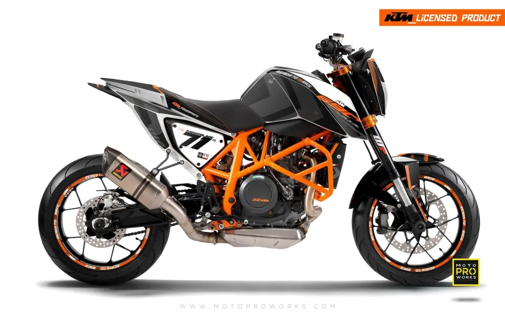 KTM 690 Duke DEKOR - "Rasorblade" (Sort/Orange)