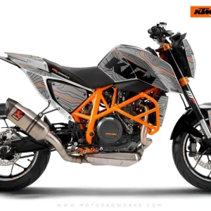 KTM 690 Duke DEKOR - "Topography" (Grå/Orange)