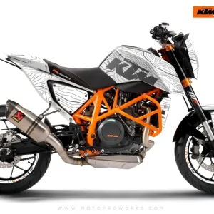 KTM 690 Duke DEKOR - "Topography" (Hvid)