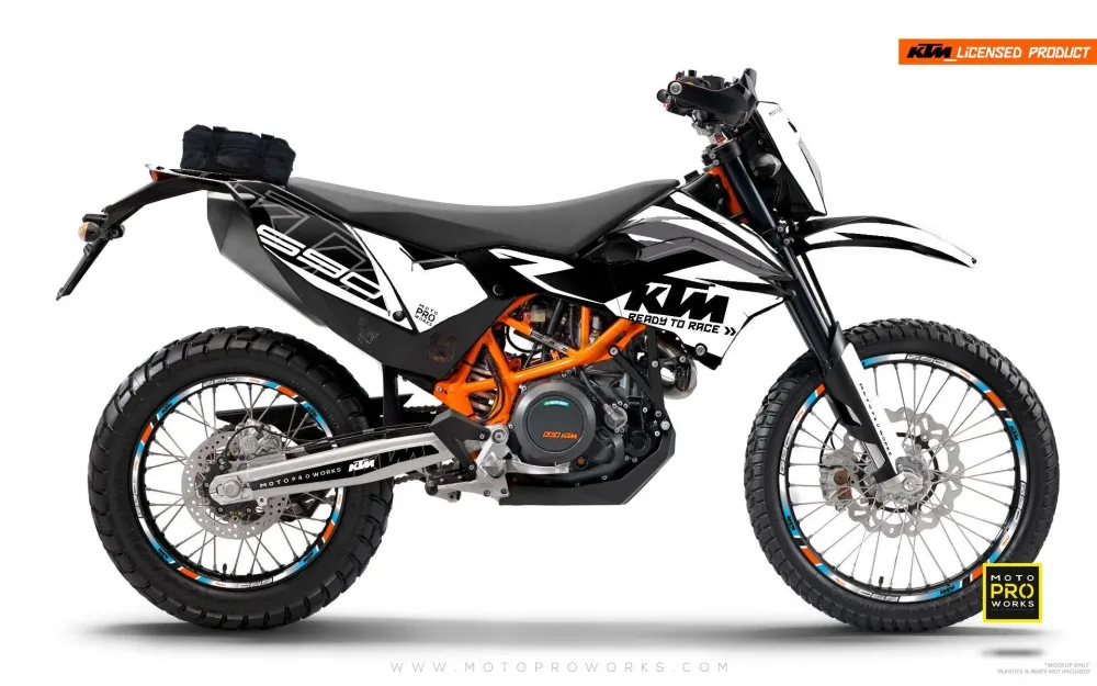 KTM 690 ENDURO DEKOR - "ABSTRAKT" (sort/hvid)