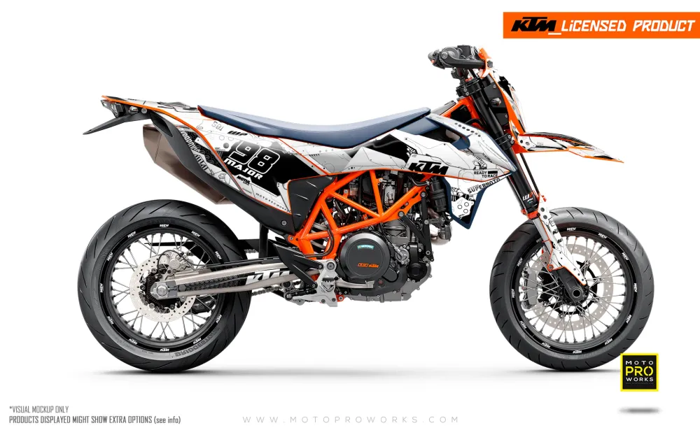 KTM 690 Enduro DEKOR - "Armatech" (Hvid)