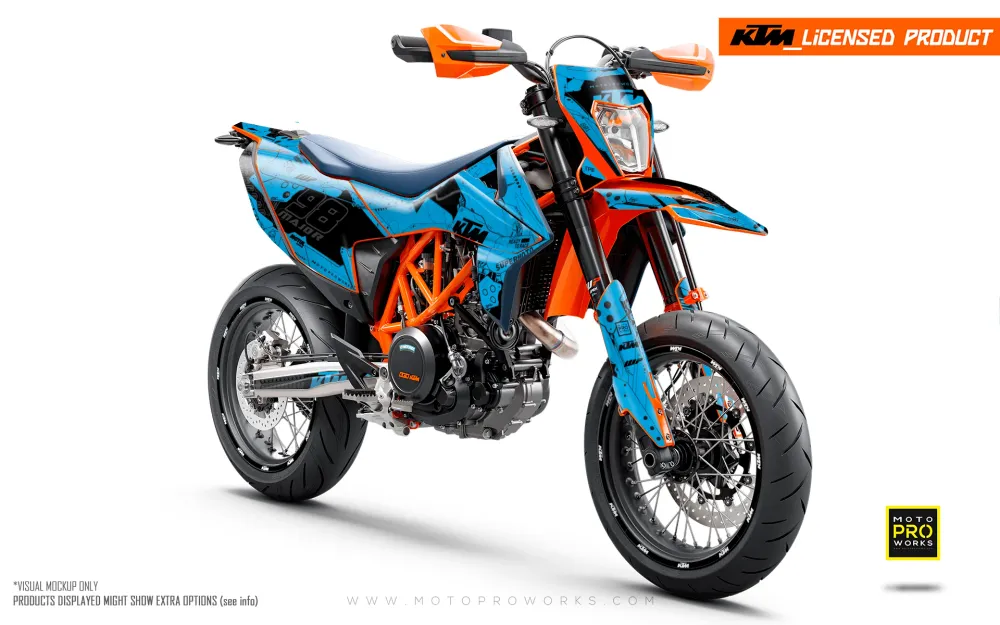 KTM 690 Enduro DEKOR - "Armatech" (Lyseblå)