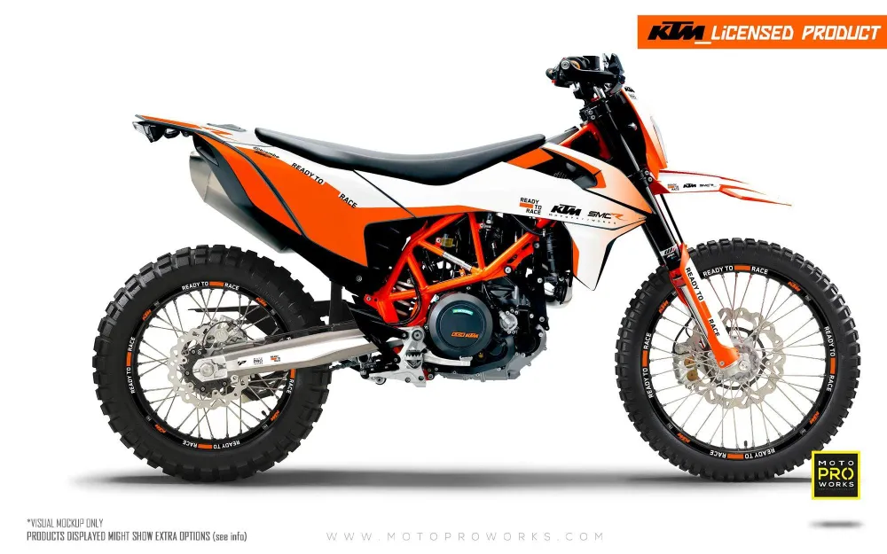 KTM 690 Enduro DEKOR - "Fade" (Hvid)
