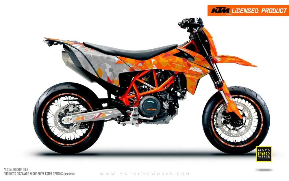 KTM 690 Enduro DEKOR - "Flake" (Grå/Orange)