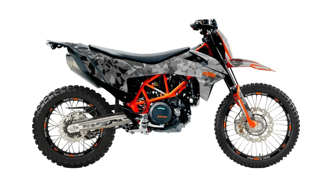 KTM 690 Enduro DEKOR - "Flake" (Sort/Grå)