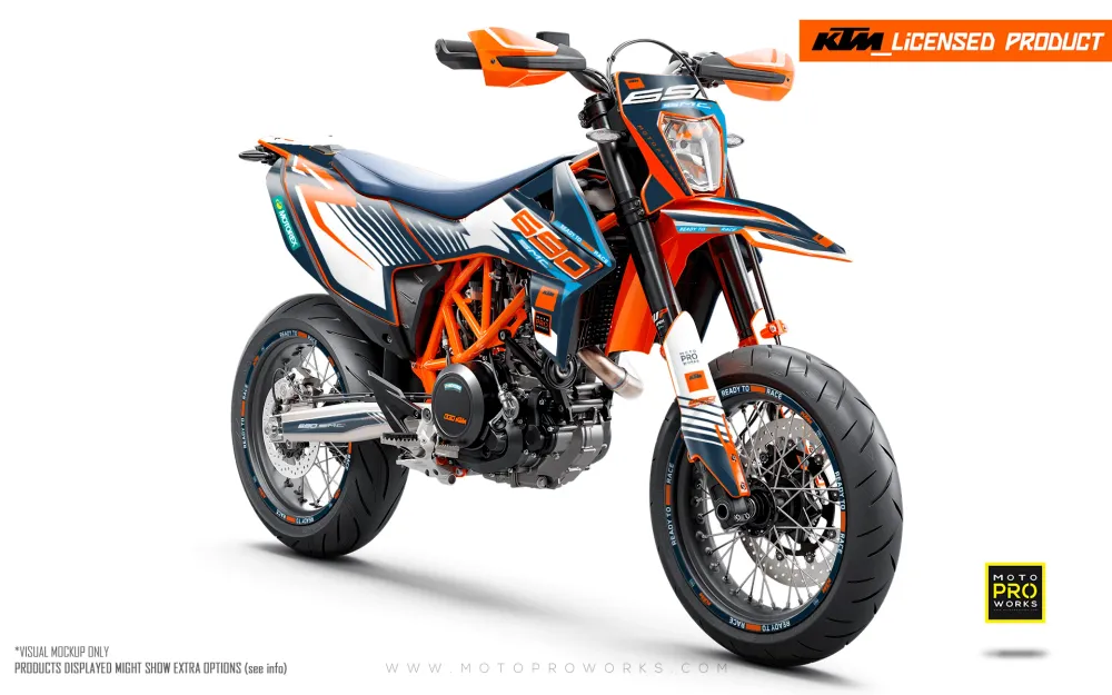 KTM 690 Enduro DEKOR - "Fuel" (Blå/Hvid/Orange)