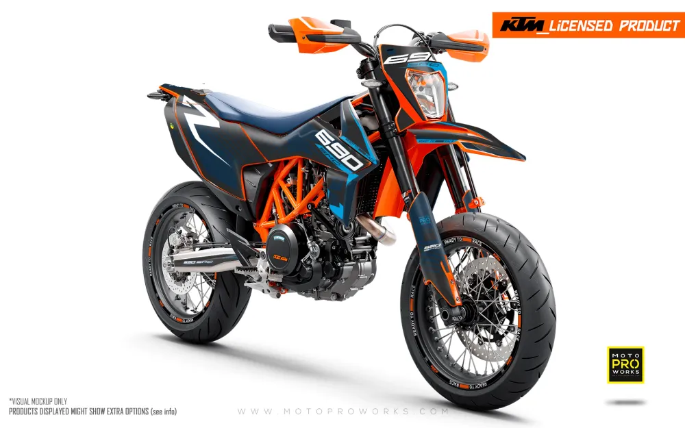 KTM 690 Enduro DEKOR - "Fuel" (Blå/Mørkegrå)