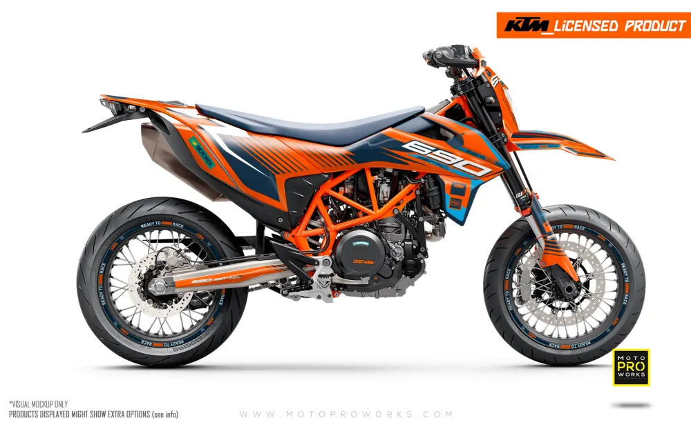 KTM 690 Enduro DEKOR - "Fuel" (Orange/Blå)