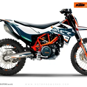 KTM 690 Enduro DEKOR - "Racer" (Blå/Hvid/Orange)